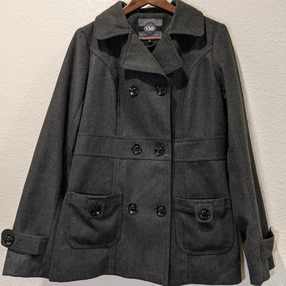 NWOT - YMI Grey Pea Coat sz Large